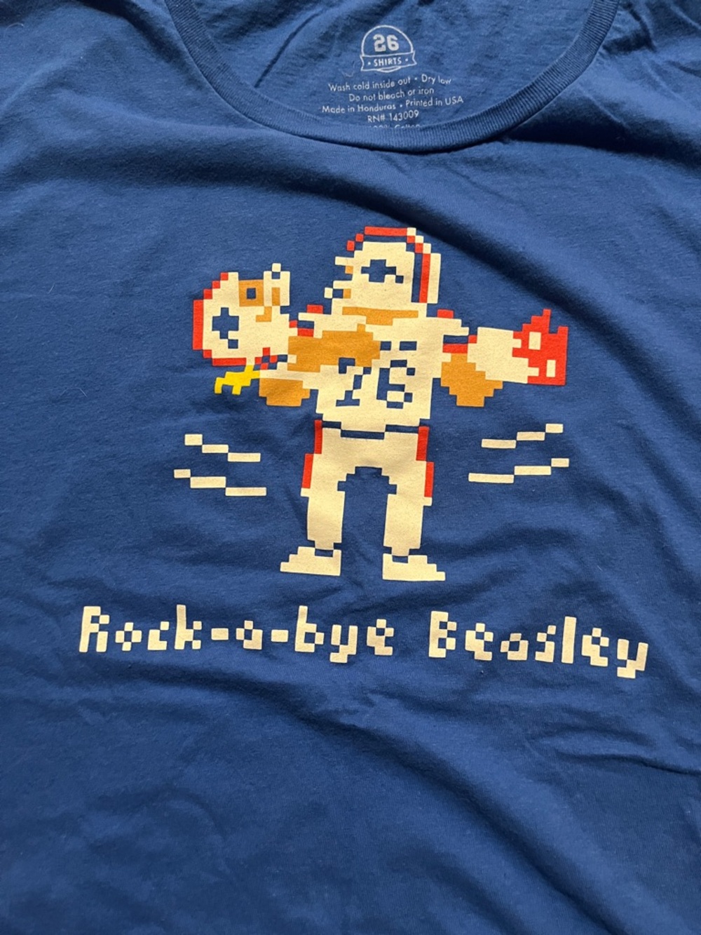 Buffalo Bills Blue Pixelated Graphic Football Tee - 'Rock-a-bye Beasley” size 2X - Picture 3 of 4